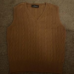 Social Scene Brown Knitted Vest